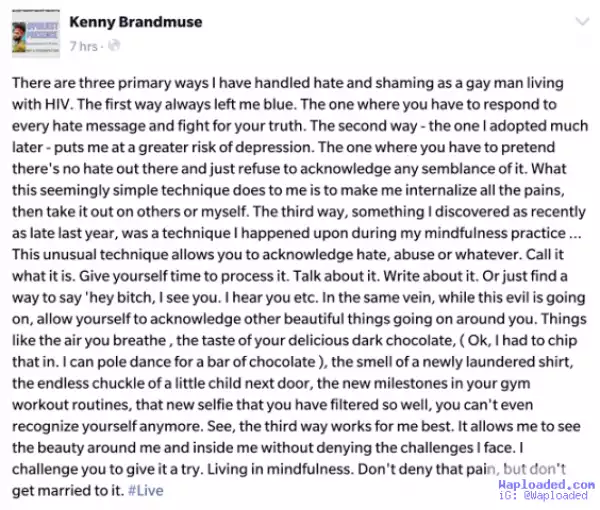 Kenny Badmus writes on how he has dealt with hate and criticism as a gay and HIV positive man